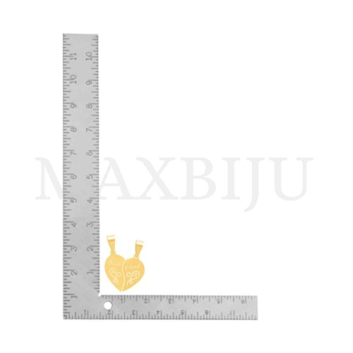 Stainless Steel Interlocking Pendant - Best Friend 19x19mm