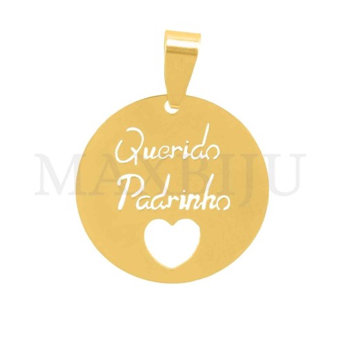 Stainless Steel Pendant - Querido Padrinho (25mm)
