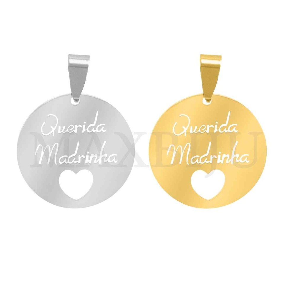 Stainless Steel Pendant - Querida Madrinha (25mm)