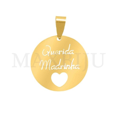 Stainless Steel Pendant - Querida Madrinha (25mm)