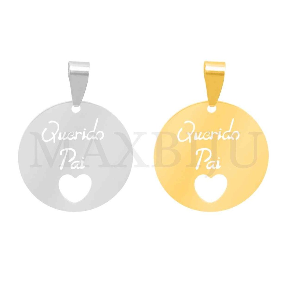 Stainless Steel Pendant - Querido Pai (25mm)