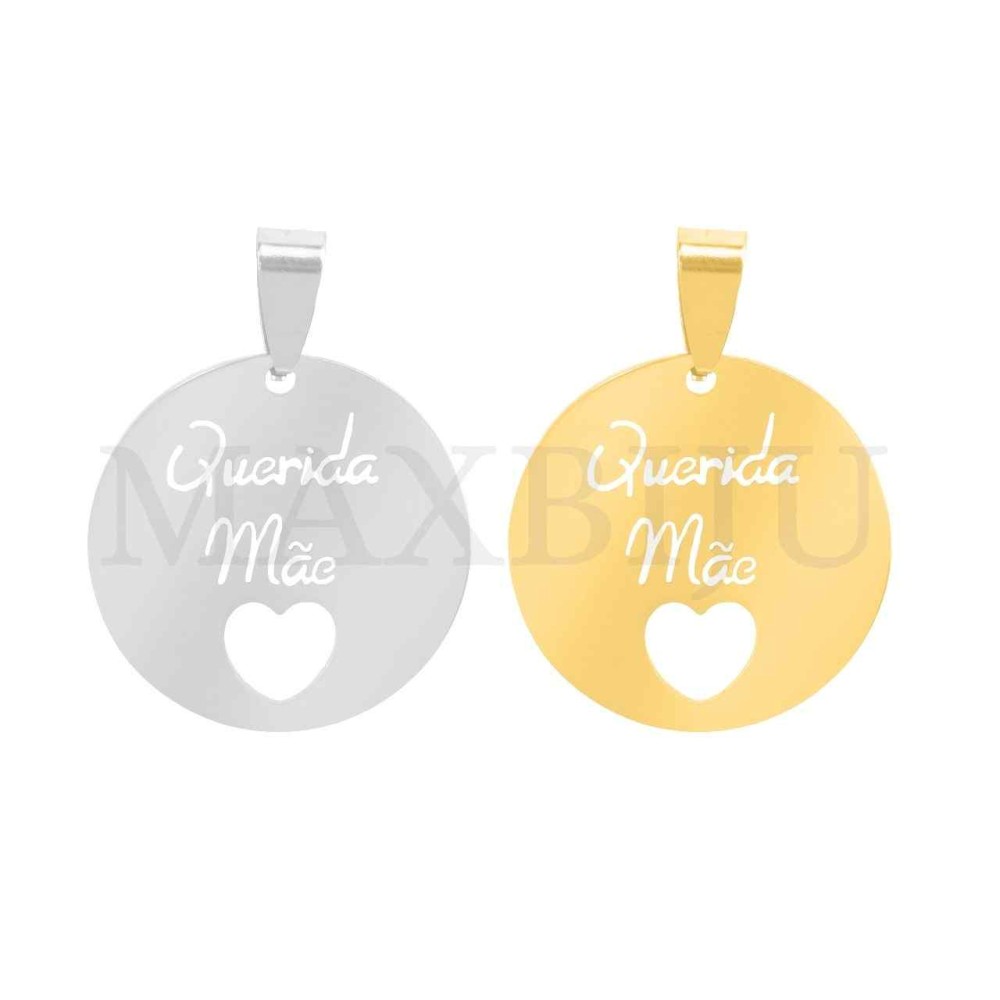 Stainless Steel Pendant - Querida Mãe (25mm)
