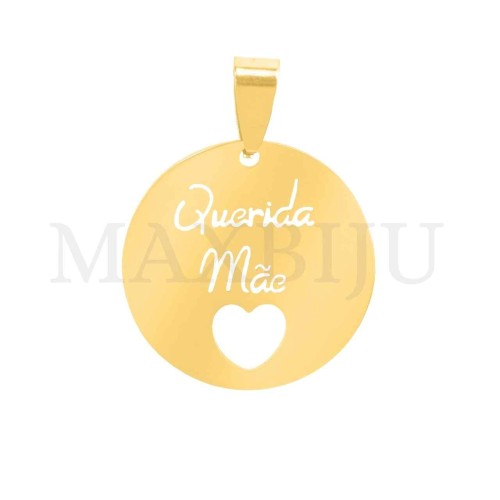 Stainless Steel Pendant - Querida Mãe (25mm)