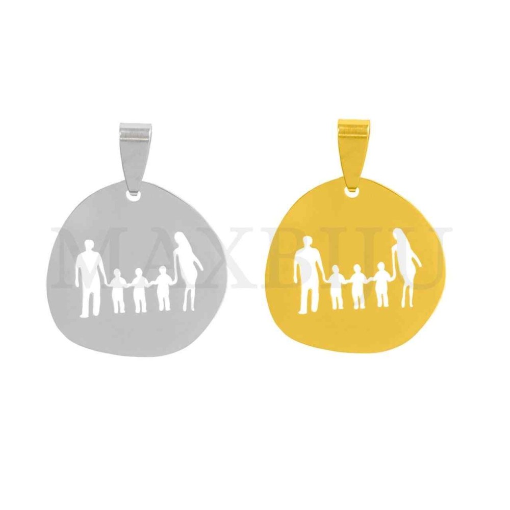 Stainless Steel Pendant - Family Three Boys (26mm)