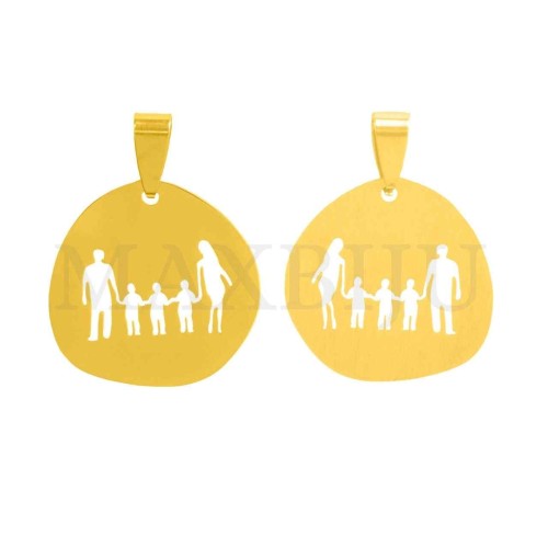 Stainless Steel Pendant - Family Three Boys (26mm)