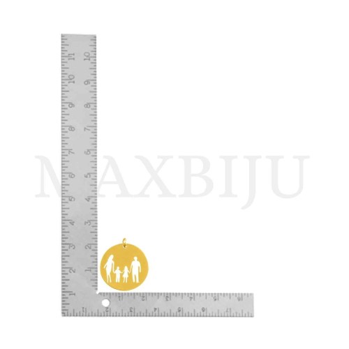 Stainless Steel Pendant - Family One Girl One Boy (20mm)