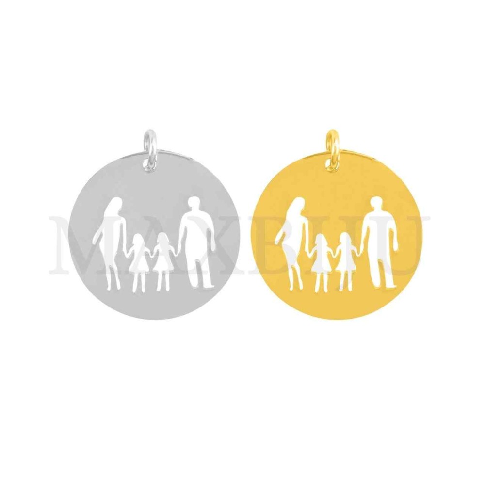 Stainless Steel Pendant - Family Two Girls (20mm)