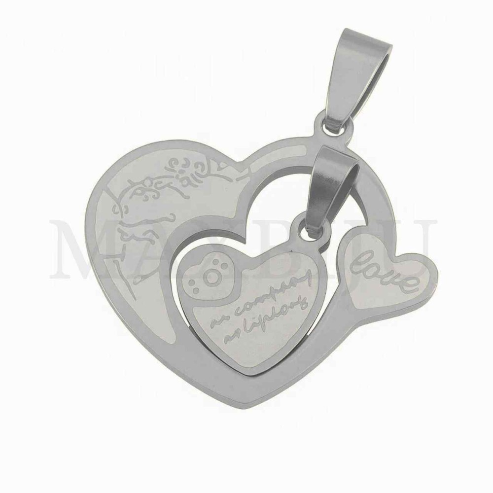 Stainless Steel Interlocking Pendant - Love 30x25mm