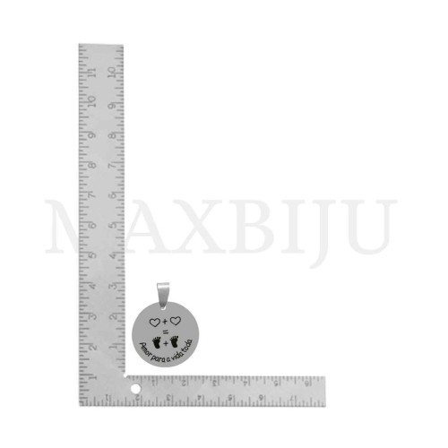 Stainless Steel Pendant - Amor para a vida toda (25mm)