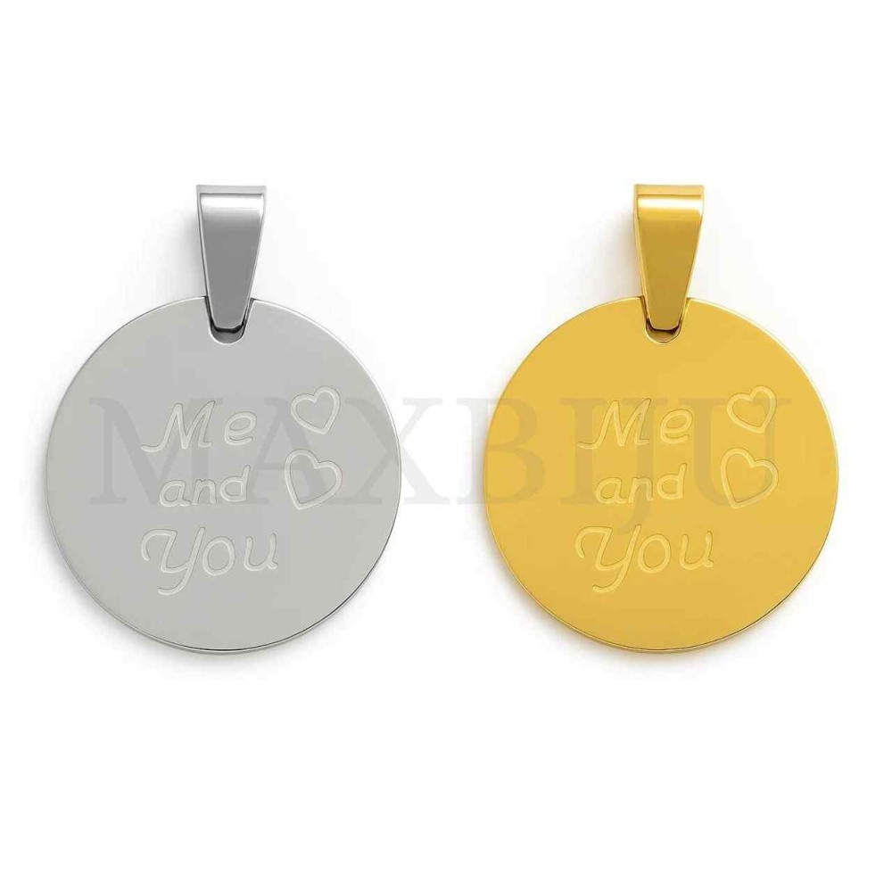 Stainless Steel Pendant - Me and You (25mm)
