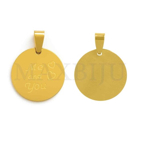 Stainless Steel Pendant - Me and You (25mm)