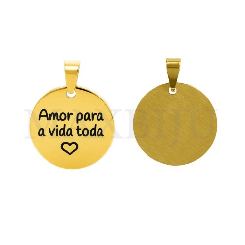 Stainless Steel Pendant - Amor para a vida toda (20mm)