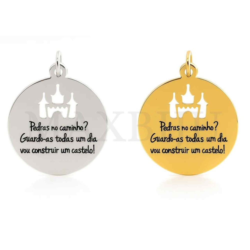 Stainless Steel Pendant - Pedras no Caminho (20mm)