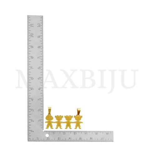 Stainless Steel Pendant - Three Girls One Boy 35x25mm