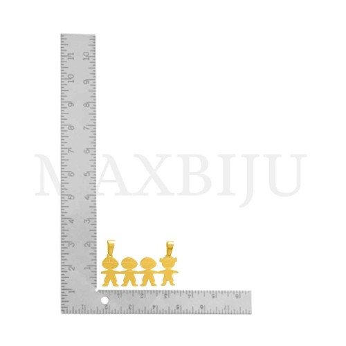 Stainless Steel Pendant - Three Boys One Girl 35x25mm