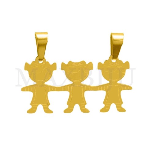 Stainless Steel Pendant - Three Girls 27x15mm