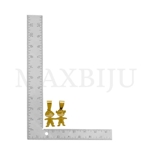 Stainless Steel Pendant - One Girl One Boy 21x17mm