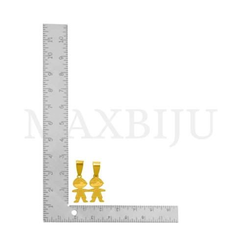 Stainless Steel Pendant - Two Boys 21x17mm