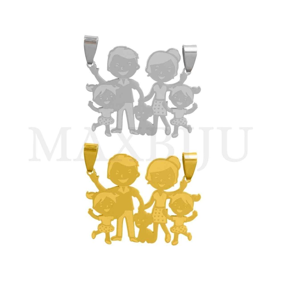 Stainless Steel Pendant - Family 40x25mm