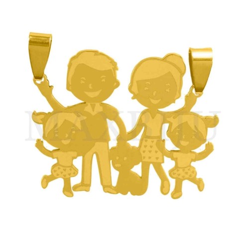 Stainless Steel Pendant - Family 40x25mm