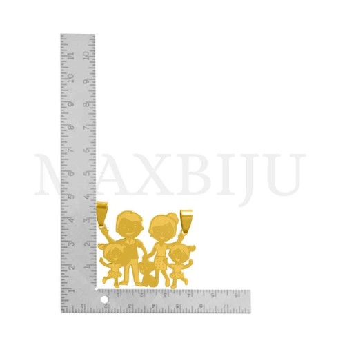 Stainless Steel Pendant - Family 40x25mm
