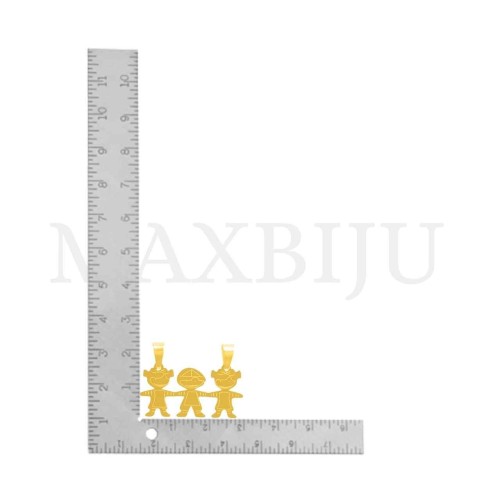 Stainless Steel Pendant - Two Girls One Boy 27x13mm