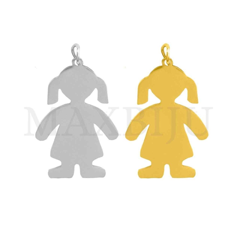 Stainless Steel Pendant - Girl 15x20mm