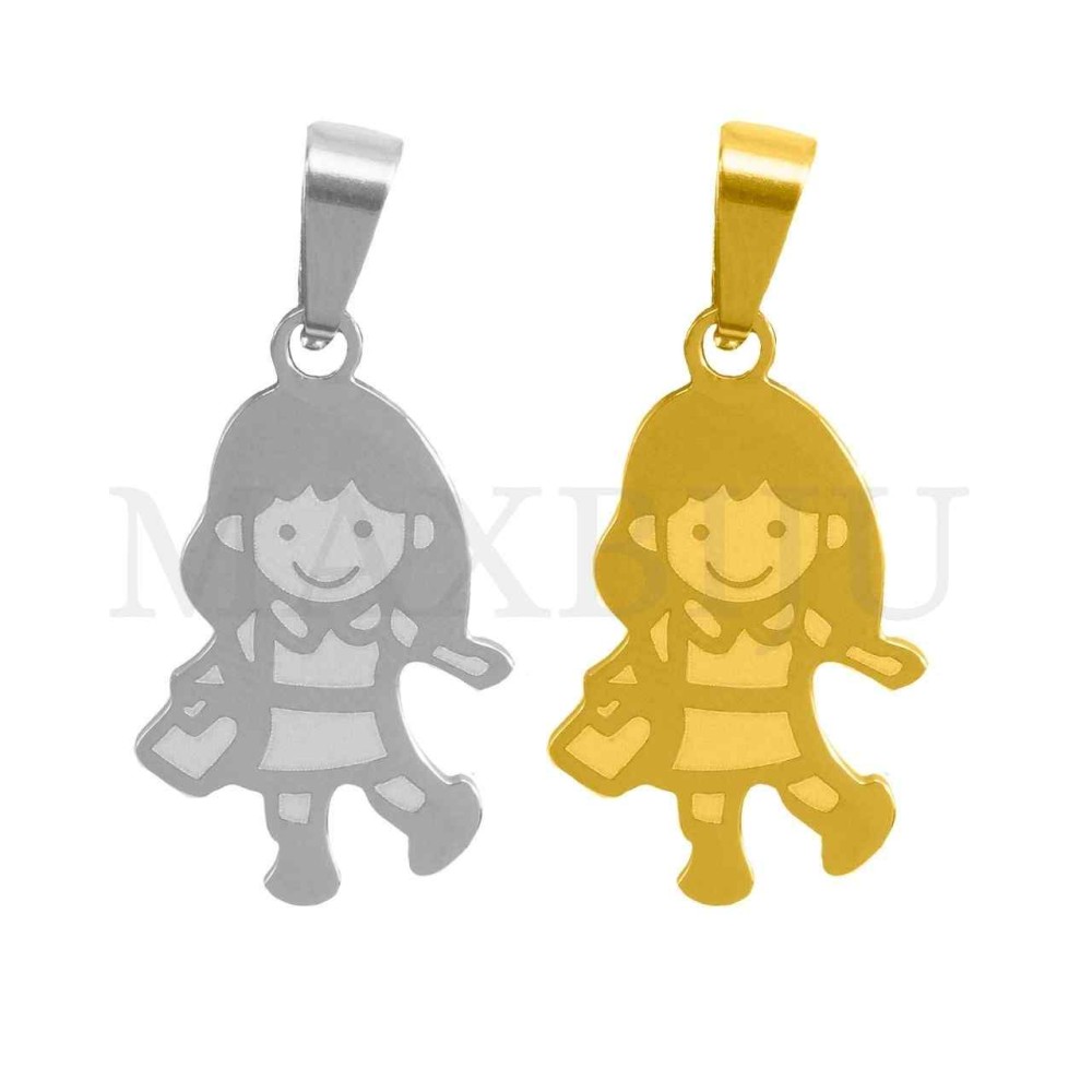 Stainless Steel Pendant - Girl 14x20mm