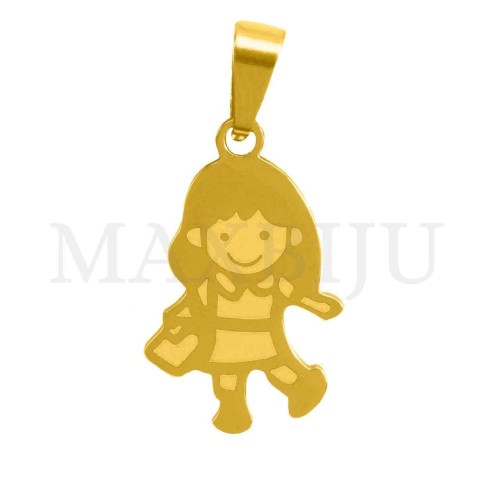 Stainless Steel Pendant - Girl 14x20mm