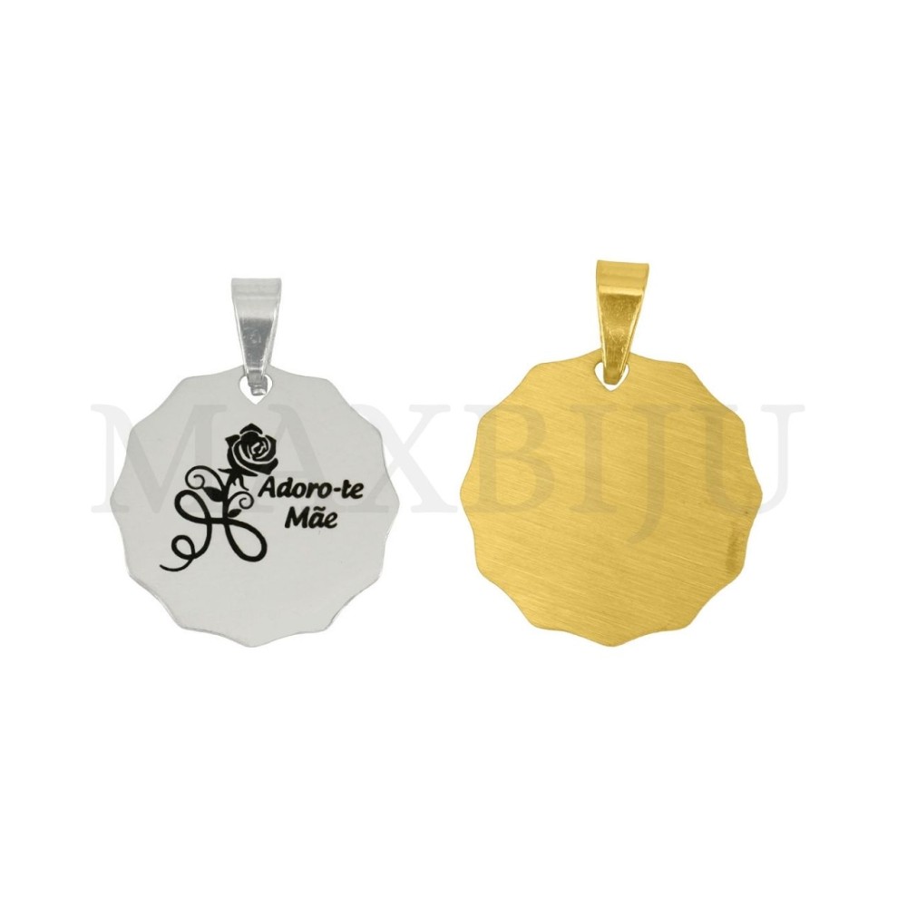Stainless Steel Pendant - Adoro-te Mãe 20x20mm