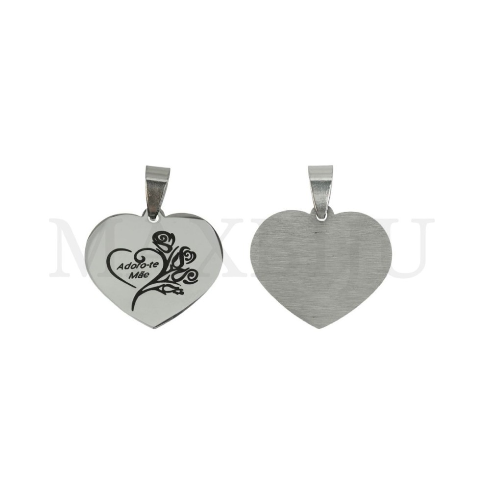 Stainless Steel Pendant - Adoro-te Mãe 26x23mm
