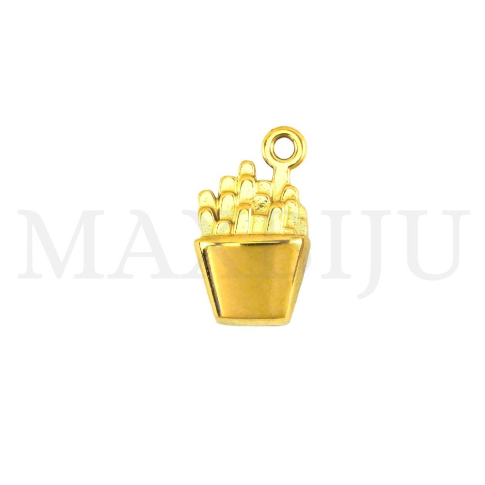 Stainless Steel French Fry Pendant, 8x13mm.