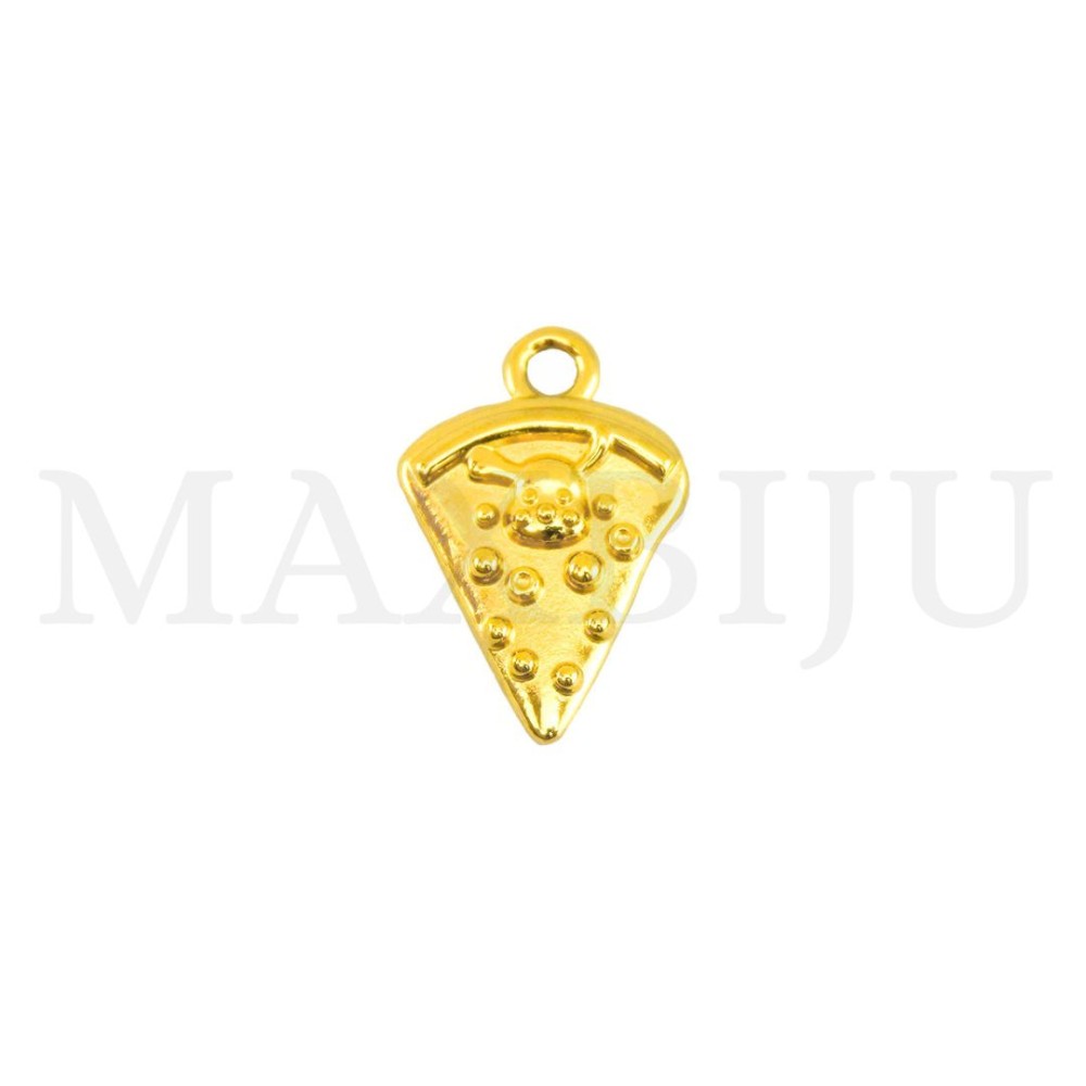 Stainless Steel Pizza Pendant 11x16mm.