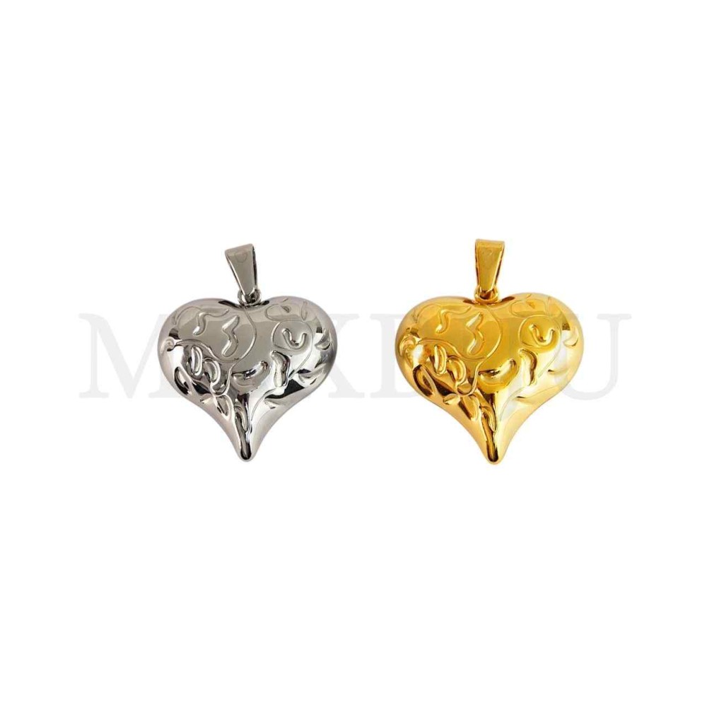 Stainless Steel Heart Pendant 30mm.