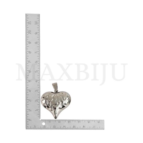 Stainless Steel Heart Pendant 30mm.