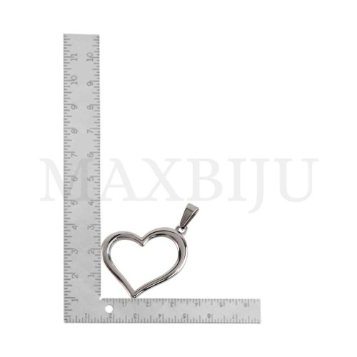 Stainless Steel Heart Pendant 36x30mm.
