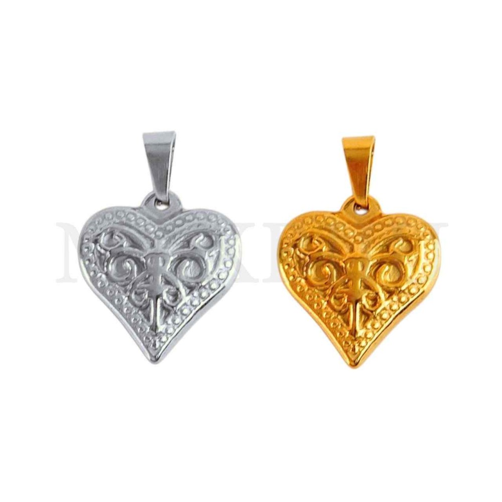 Stainless Steel Heart Pendant 15x17mm.