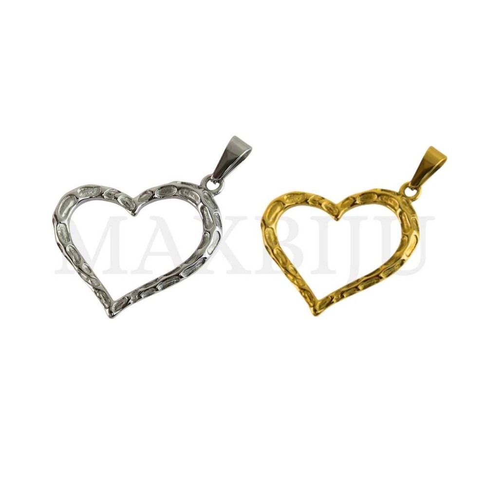 Stainless Steel Heart Pendant 37x38mm.