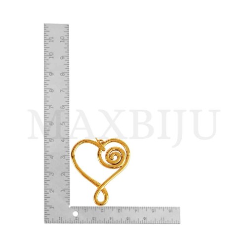 Stainless Steel Heart Pendant 35x41mm.