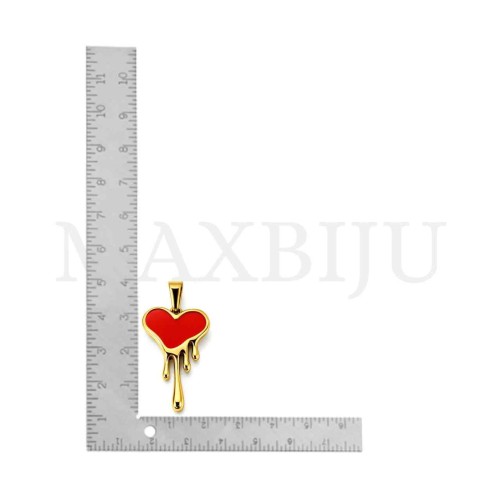 Stainless Steel Heart Pendant 21x35mm