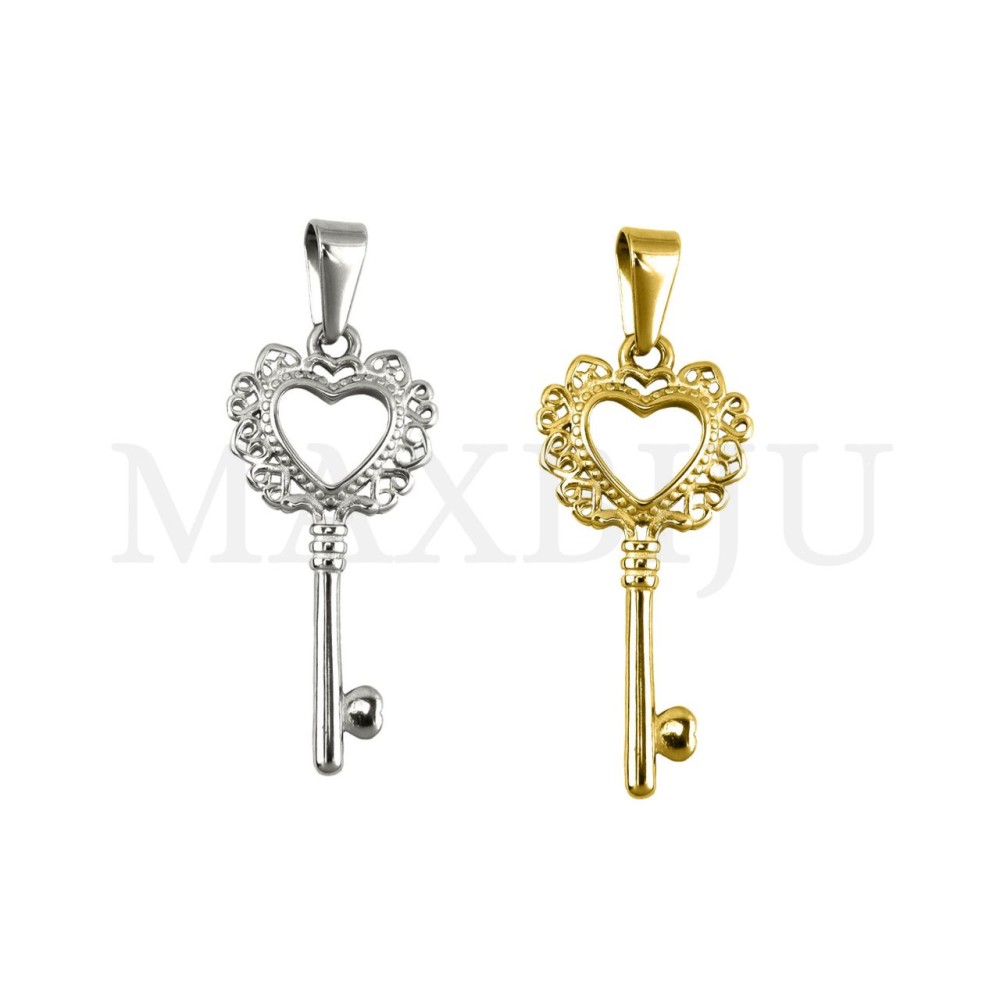 Stainless Steel Heart Pendant  15x33mm.