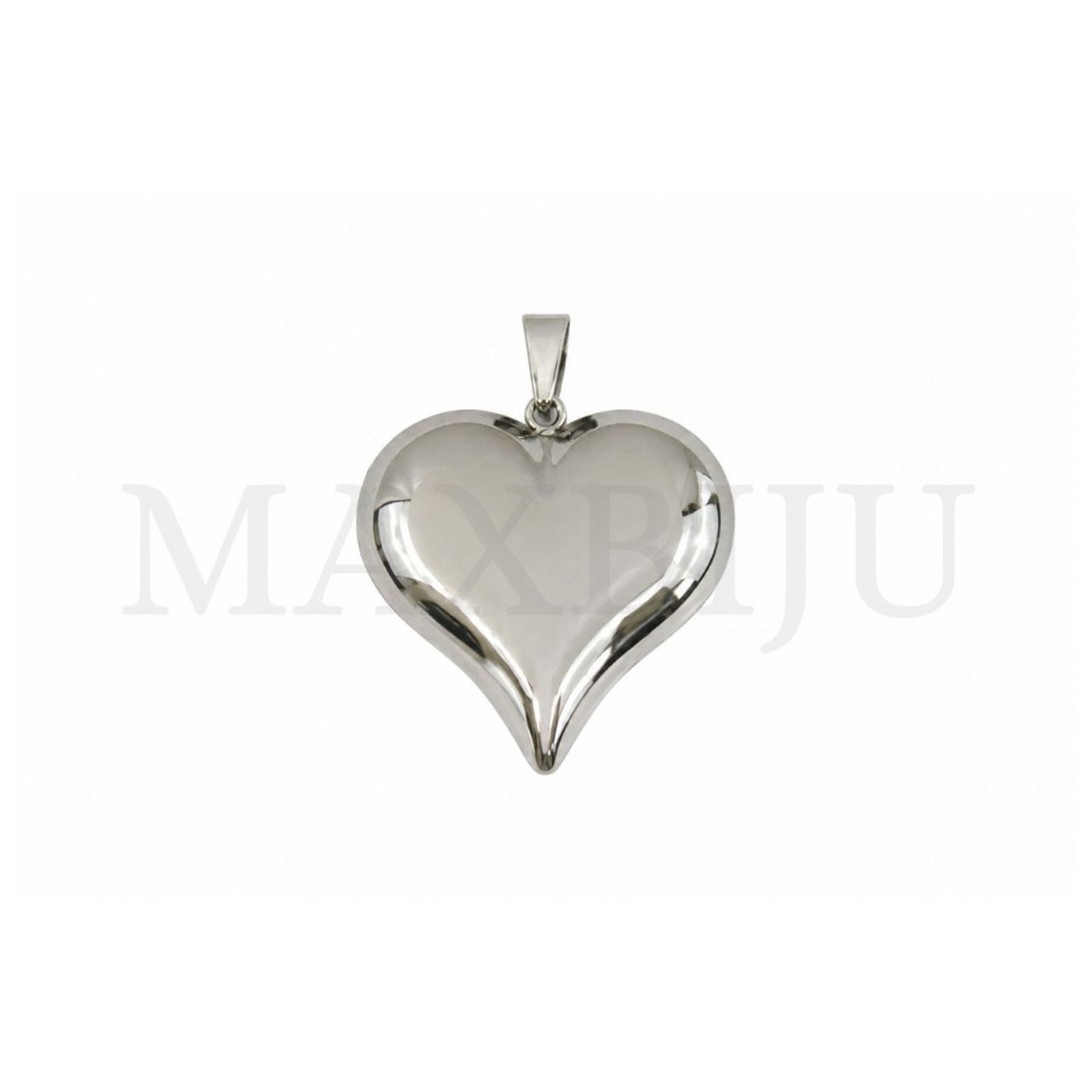 Stainless Steel Heart Pendant 35x35mm.