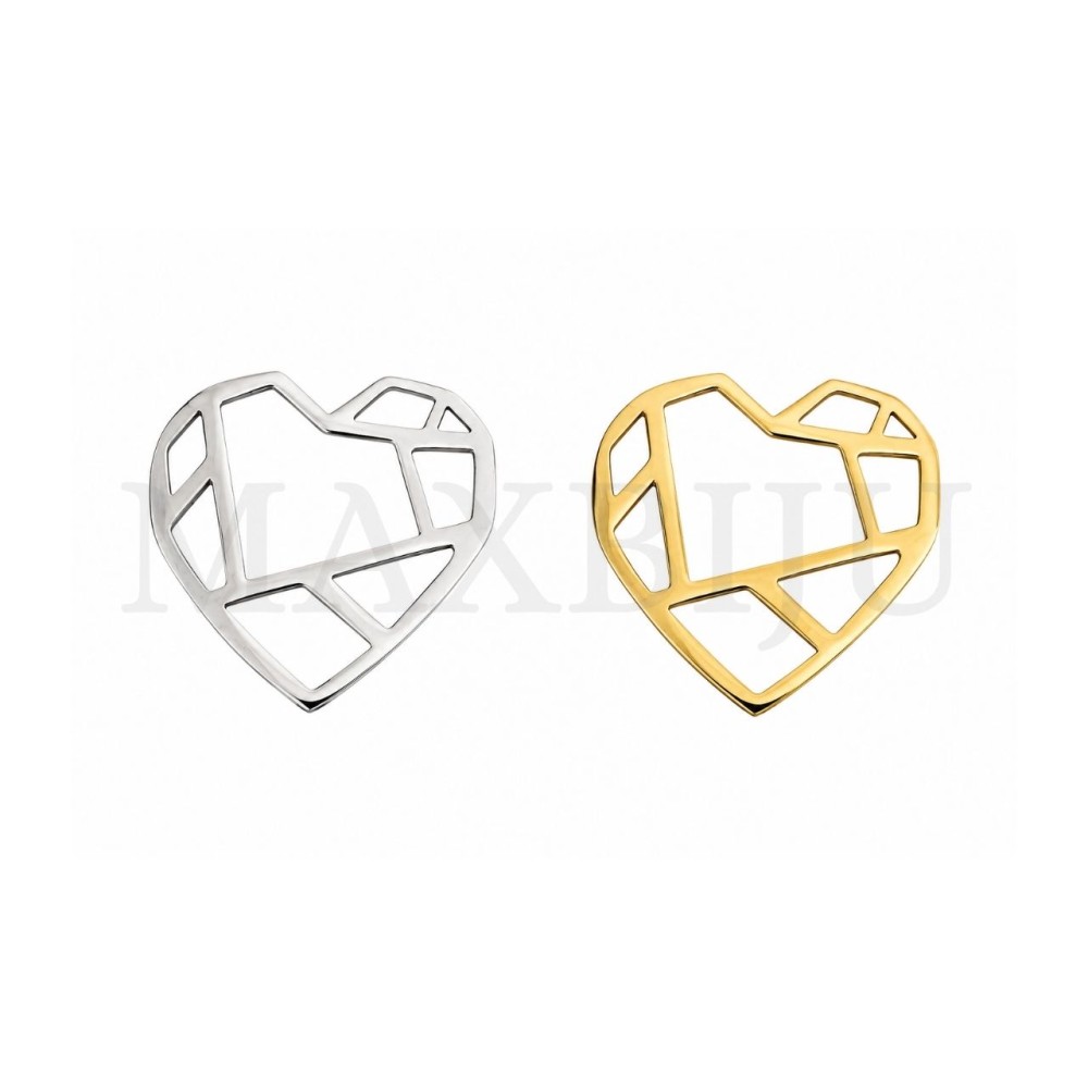 Stainless Steel Heart Pendant 25x24mm.