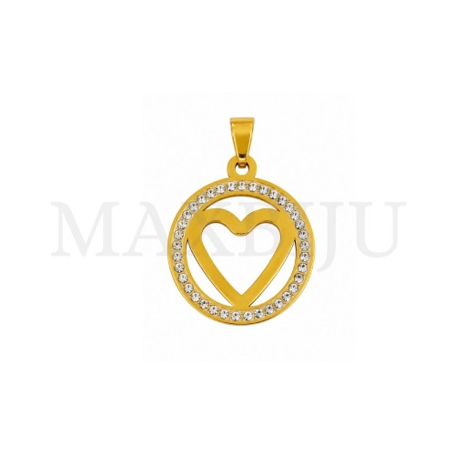 Stainless Steel Heart Pendant 30mm.