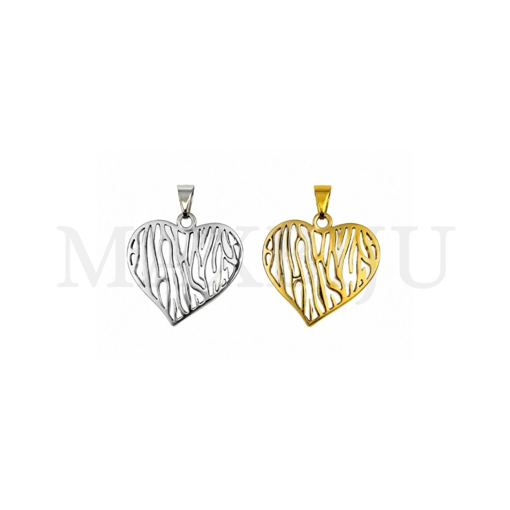 Stainless Steel Heart Pendant 32x30mm.