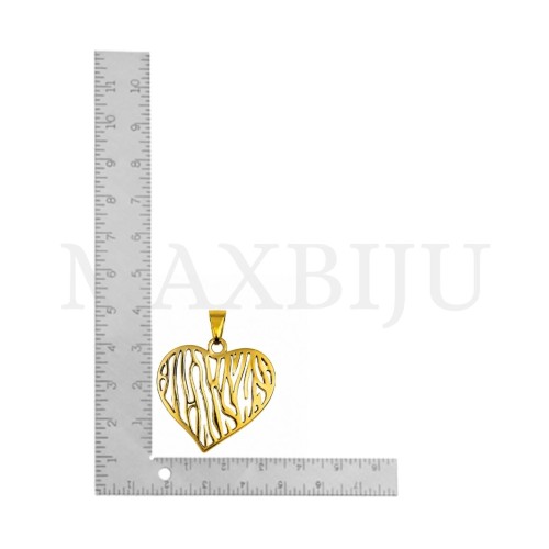 Stainless Steel Heart Pendant 32x30mm.
