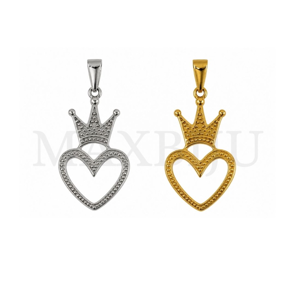 Stainless Steel Heart Pendant 19x34mm.