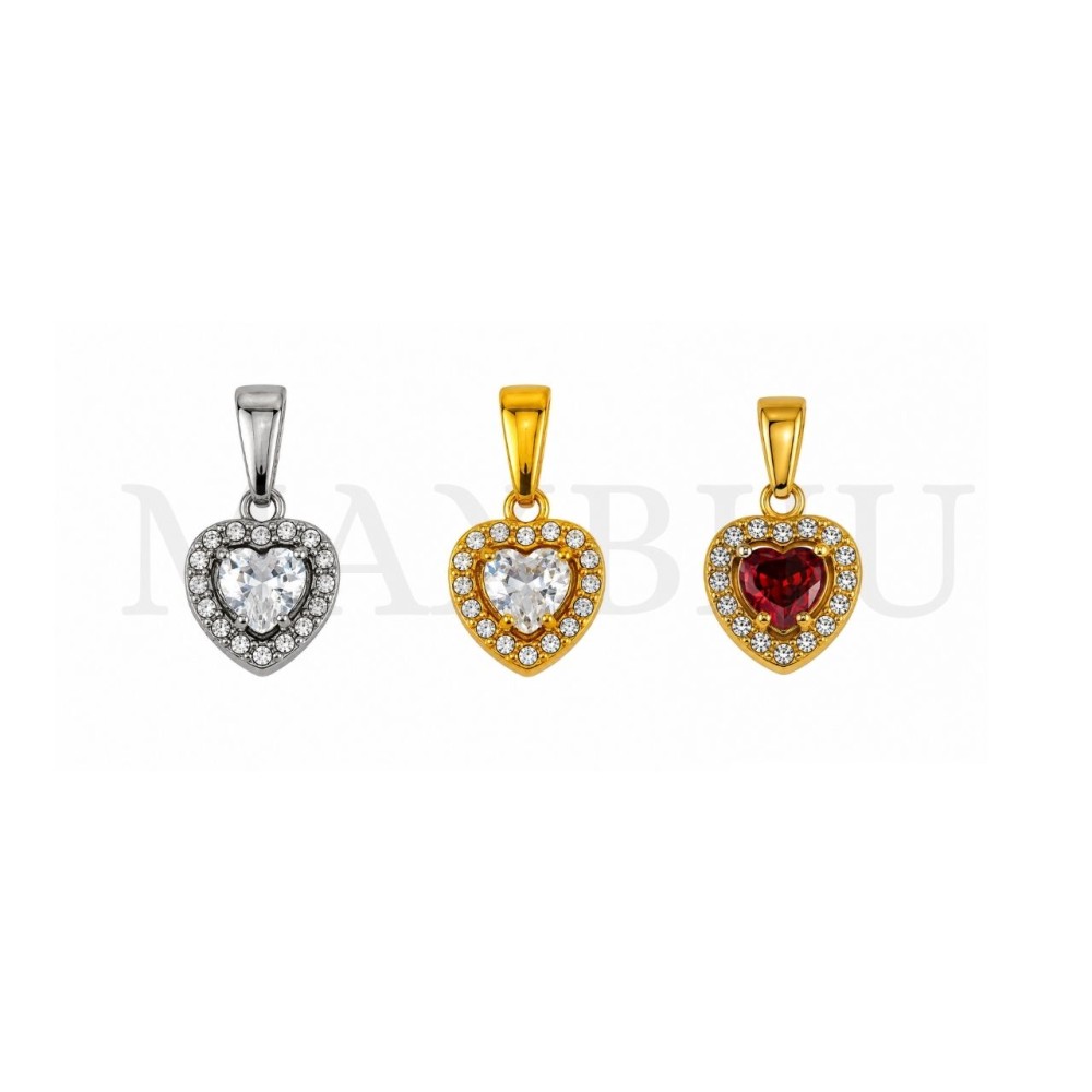 Stainless Steel Heart Pendant 10x12mm.