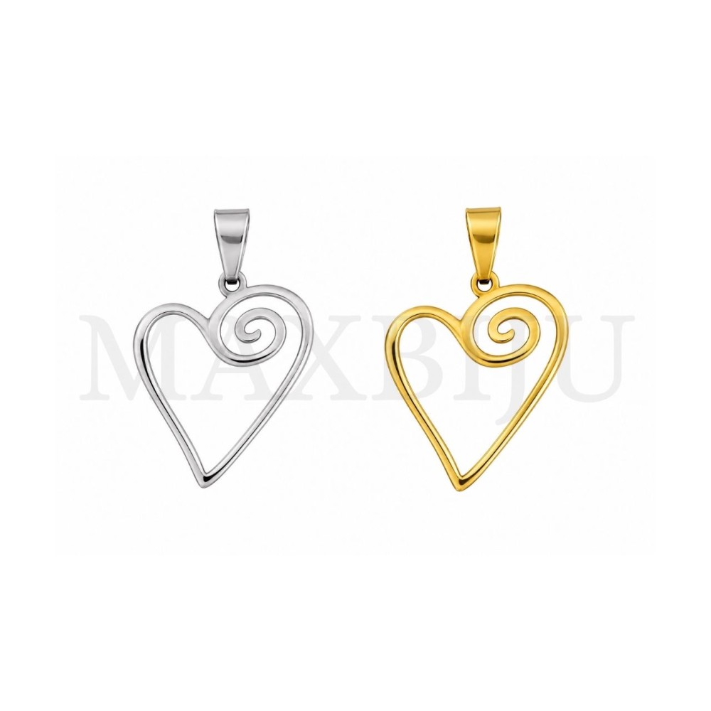 Stainless Steel Heart Pendant 24x28mm.