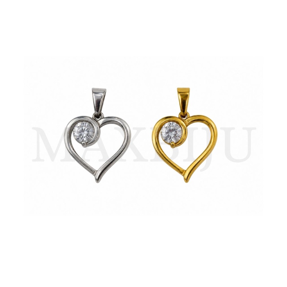 Stainless Steel Heart Pendant 22x21mm.